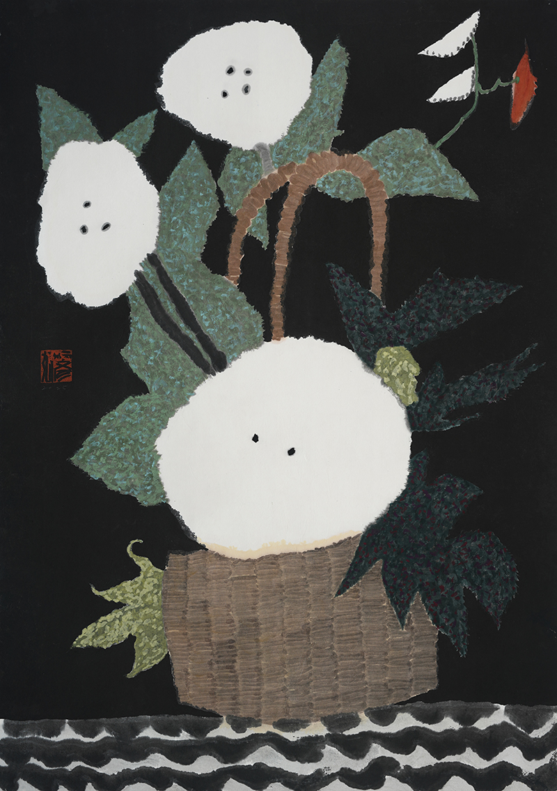 Jang Byeong Eun · Eastbrush · 张炳彥 · black_flower_053 · mixed_media_on_paper · 1189mm_x_841mm · 2025